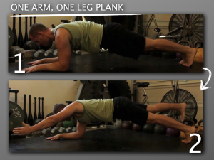 One Arm One Leg Plank progression